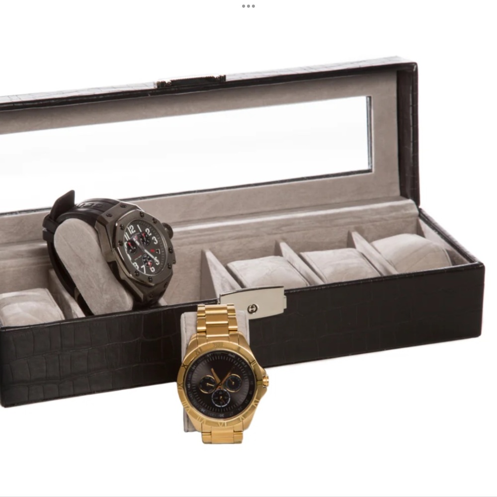 Brouk & Co. Watch Box in Blue Ostrich Vegan Leather. $72 at Brouk - NEW